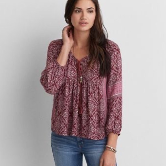 American Eagle Blouse Top - Size M - Picture 2 of 11